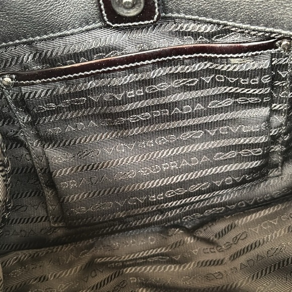 Prada Vernice Sfumato Flap Bag Spazzolato Ombre Shoulder Purse Patent Leather - Picture 14 of 16